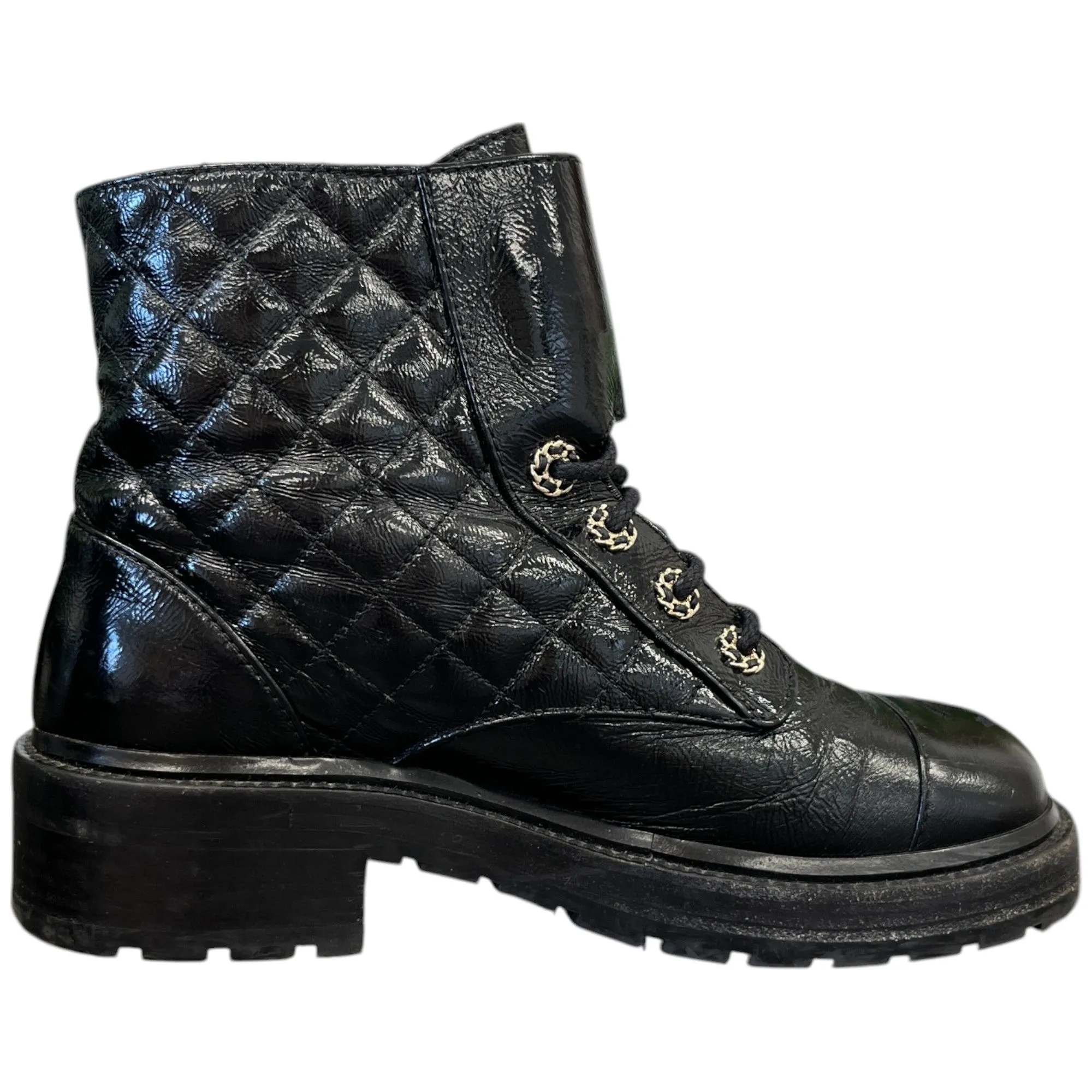 Women's Quilted Cc Logo Boots Black Size EU 38 / UK 5
