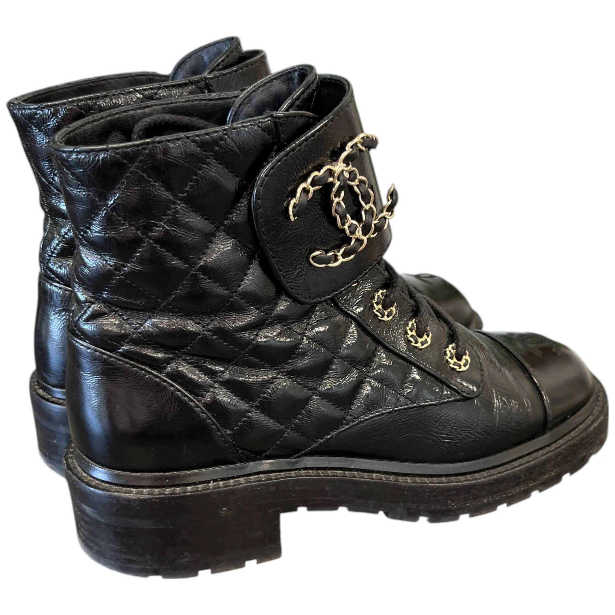 Women's Quilted Cc Logo Boots Black Size EU 38 / UK 5