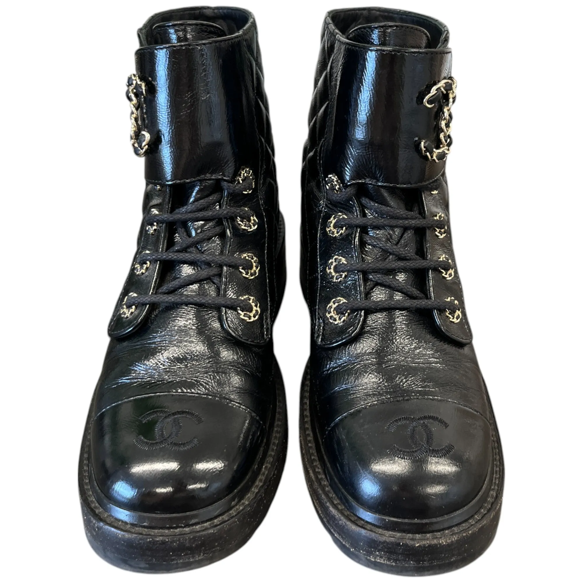 Women's Quilted Cc Logo Boots Black Size EU 38 / UK 5