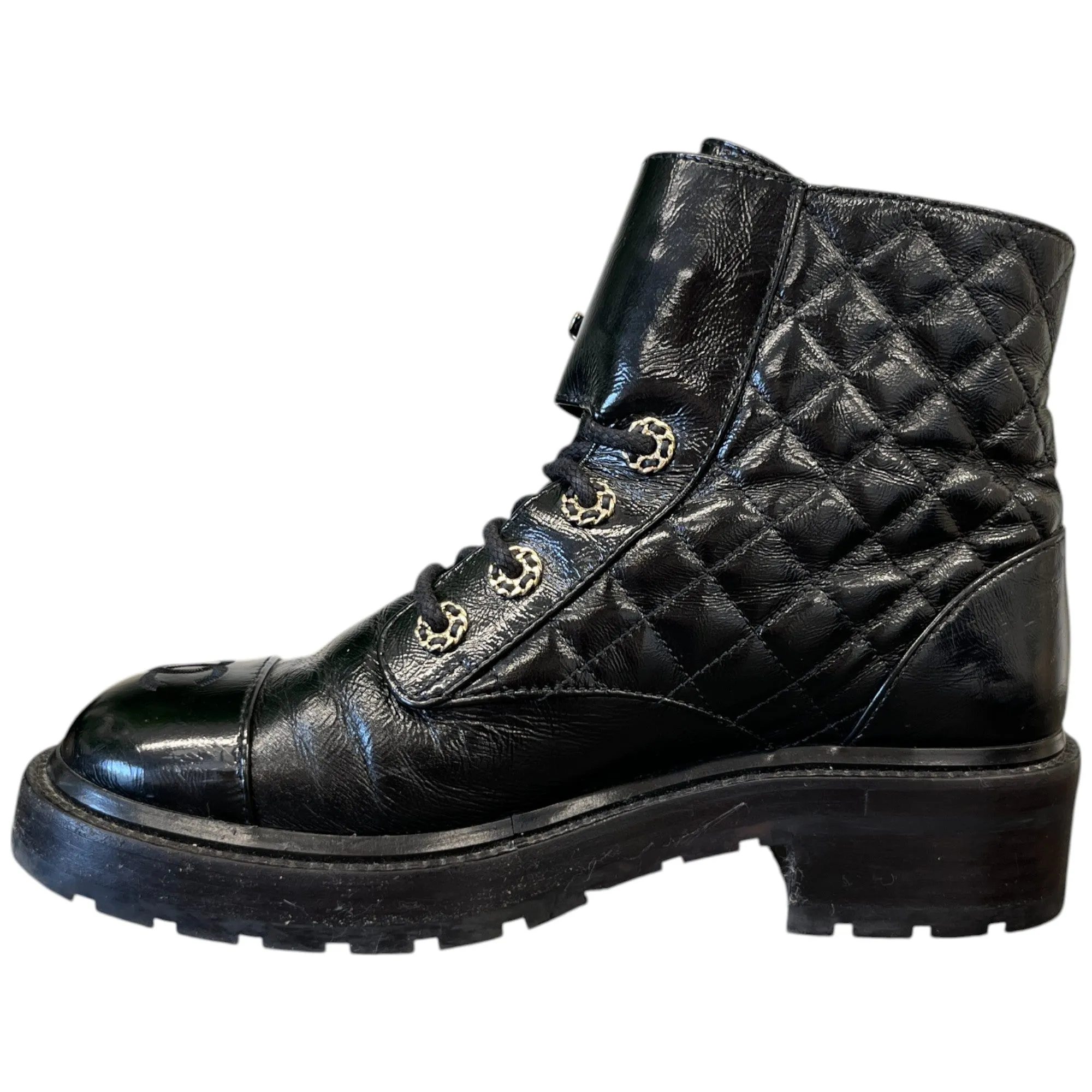 Women's Quilted Cc Logo Boots Black Size EU 38 / UK 5