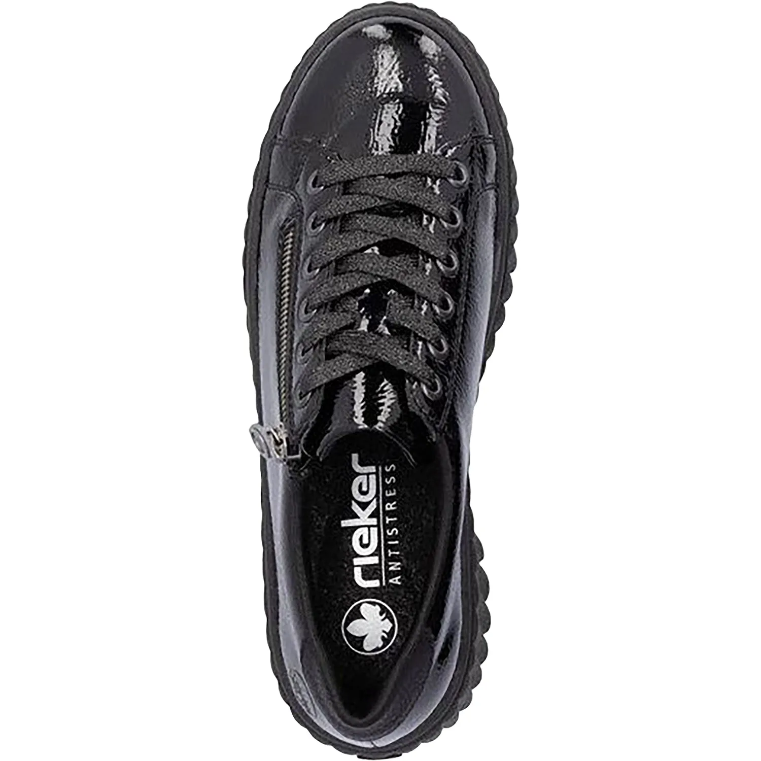 Women's Rieker N2501-00 Nero/Schwarz/Black Crashlack Patent Leather