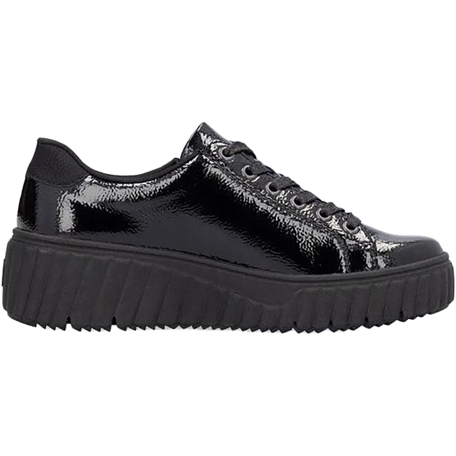 Women's Rieker N2501-00 Nero/Schwarz/Black Crashlack Patent Leather