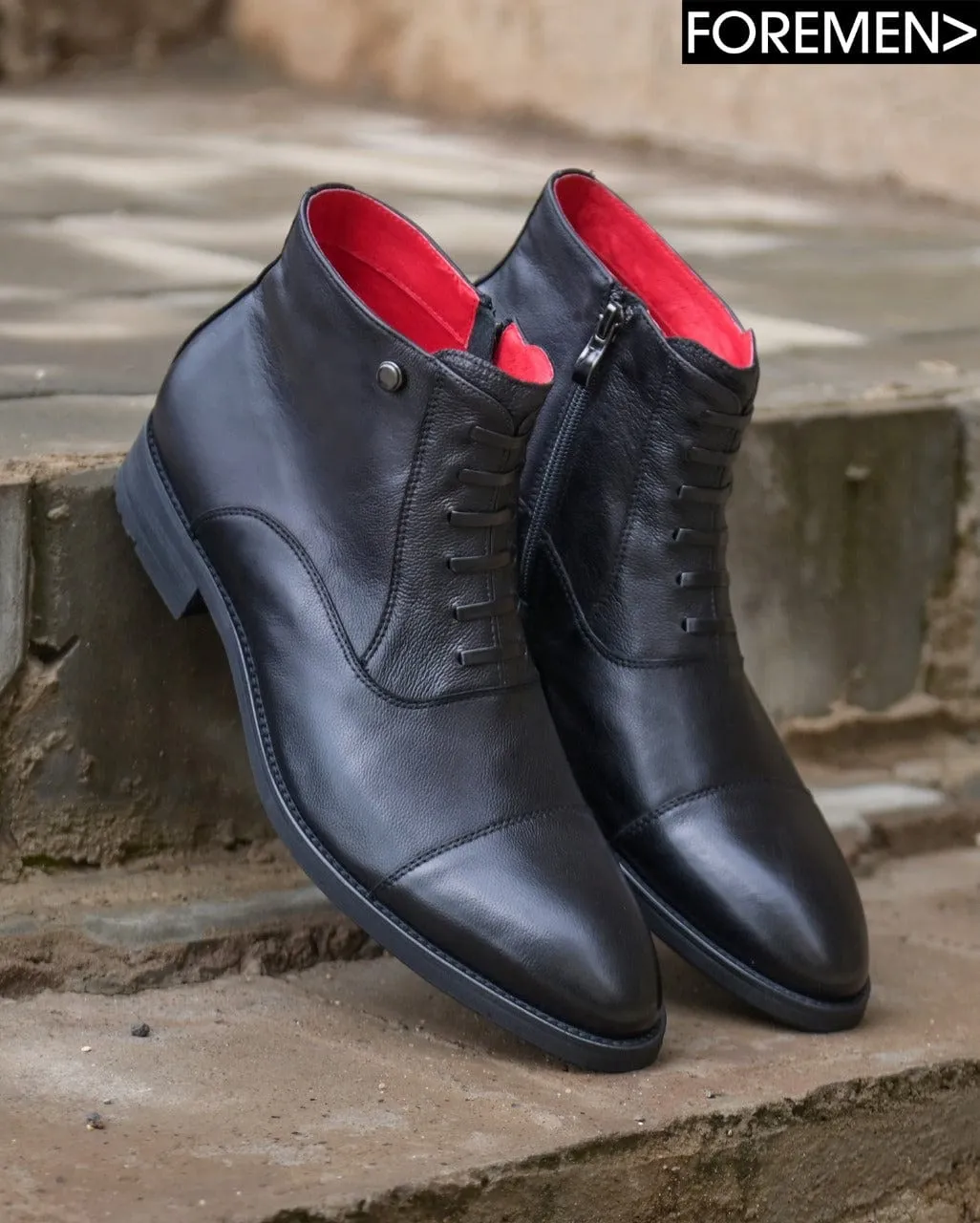 ZEUS | Black Zipper Boots